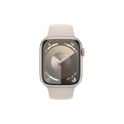 Смарт-годинник Apple Watch Series 9 GPS 41mm Starlight Aluminium Case with Starlight Sport Band - M/L (MR8U3QP/A)