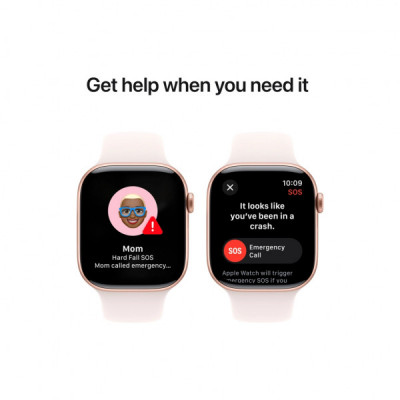 Смарт-годинник Apple Watch Series 10 GPS 46mm Rose Gold Aluminium Case with Light Blush Sport Band - M/L (MWWU3QH/A)