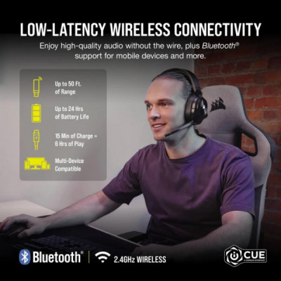 Навушники Corsair HS55 Wireless Gaming Dolby 7.1 Carbon (CA-9011280-EU)