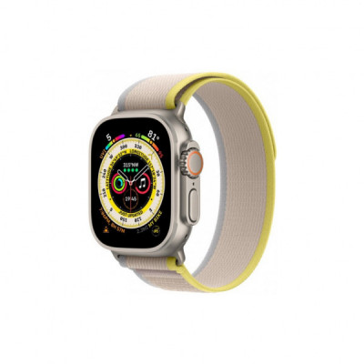 Смарт-годинник Apple Watch Ultra GPS + Cellular, 49mm Titanium Case with Yellow/Beige Trail Loop S/M (MNHK3UL/A)