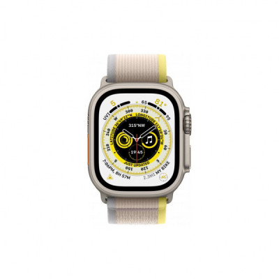 Смарт-годинник Apple Watch Ultra GPS + Cellular, 49mm Titanium Case with Yellow/Beige Trail Loop S/M (MNHK3UL/A)