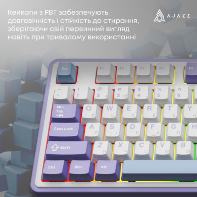 Клавіатура Ajazz Maillard V2 Maillard Switch Wireless/Bluetooth/USB UA Purple/White/Blue (AK980-V2-M-PWB)