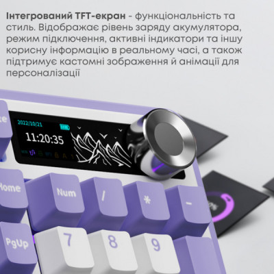 Клавіатура Ajazz Maillard V2 Maillard Switch Wireless/Bluetooth/USB UA Purple/White/Blue (AK980-V2-M-PWB)