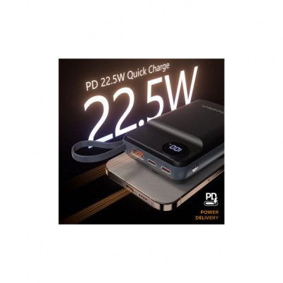 Батарея універсальна Choetech Magnetic Wireless 20000mAh 22.5W, PD, QC/3.0, Apple Watch charger, Black (B696-BK)
