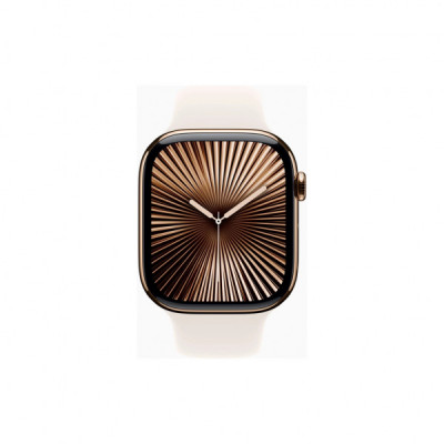 Смарт-годинник Apple Watch Series 10 GPS + Cellular 46mm Gold Titanium Case with Starlight Sport Band - M/L (MWYY3QH/A)