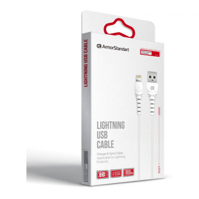 Дата кабель USB 2.0 AM to Lightning 1.0m AR16 3A white Armorstandart (ARM59534)