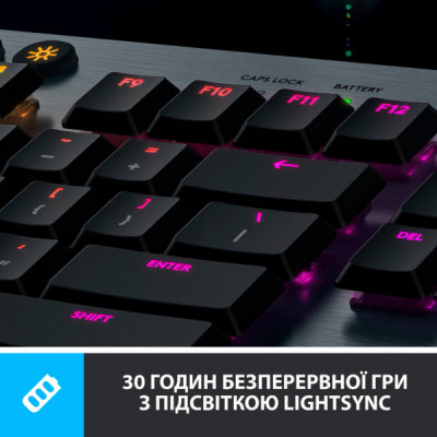 Клавіатура Logitech G915 Lightspeed RGB Wireless GL Tactile UA Black (920-008910)