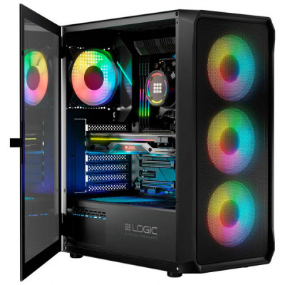 Корпус Logic concept PORTOS MESH+GLASS ARGB fans 4x120mm BLACK (AT-PORTOS-10-0000000-0002)