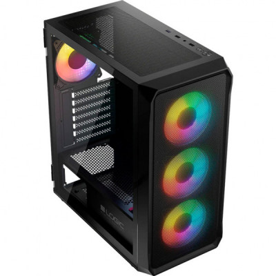 Корпус Logic concept PORTOS MESH+GLASS ARGB fans 4x120mm BLACK (AT-PORTOS-10-0000000-0002)