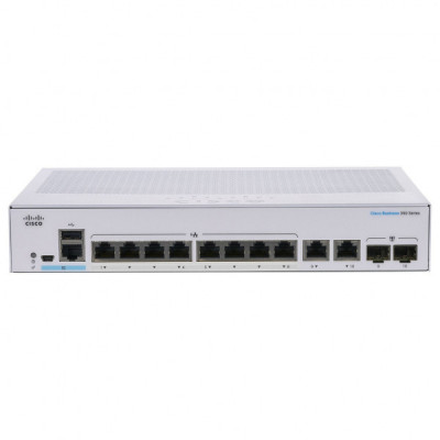 Комутатор мережевий Cisco CBS350-8P-2G-EU