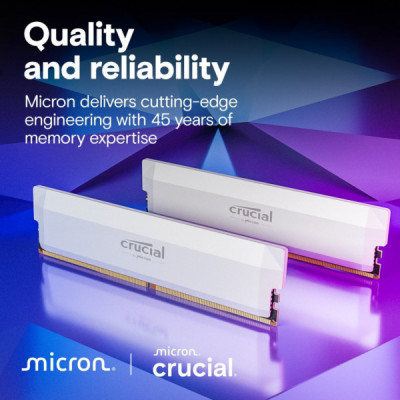 Модуль пам'яті для комп'ютера DDR5 16GB 6000 MHz Pro Overclocking White Micron (CP16G60C36U5W) Модуль пам'яті для комп'ютера DDR5 16GB 6000 MHz Pro Overclocking White Micron (CP16G60C36U5W)