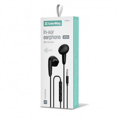 Навушники ColorWay 3.5 mm Wired Earphone Sound Wave Black (CW-WD04BK)