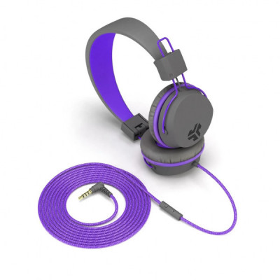 Навушники Jlab JBuddies Studio Kids Wired Graphite/Violet (IEUHJKSTUDIORGRYPRP6)