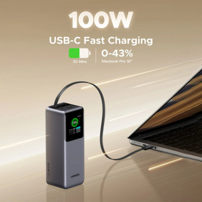 Батарея універсальна Ugreen 20000mAh 165W with Retractable Cable (PB726 55987B)
