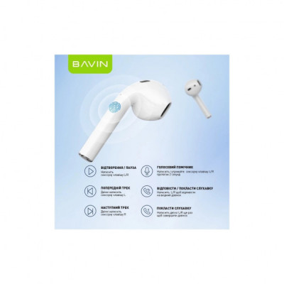 Навушники BAVIN BAVIN-81 Hi-Res LCD Tough White (HB-BA-81-WH)