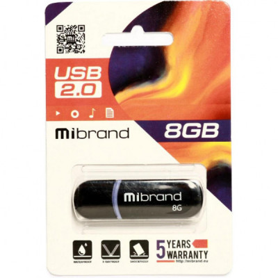 USB флеш накопичувач Mibrand 8GB Panther Black USB 2.0 (MI2.0/PA8P2B)