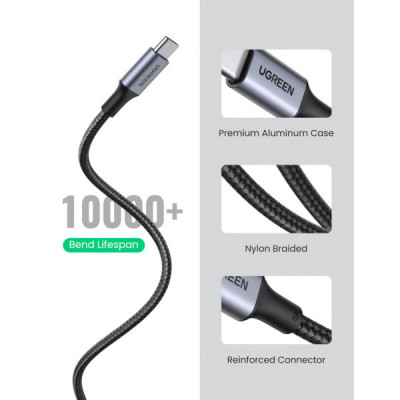 Дата кабель USB 2.0Type-C to Type-C 3.0m 5A 100W US316 Black Ugreen (90120)