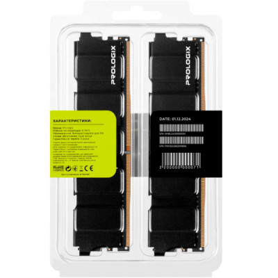 Модуль пам'яті для комп'ютера DDR5 32GB (2x16GB) 5200 MHz Black Prologix (PRO32GB5200B5K)
