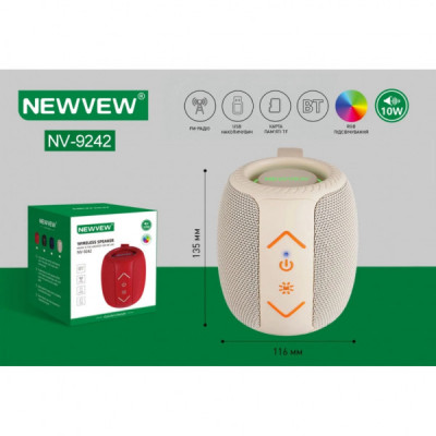 Акустична система NEWVEW NV-9242 BT/USB/TF/FM/TWS White (NWVW-NV-9242-WH)