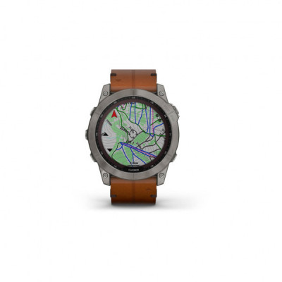 Смарт-годинник Garmin fenix 7X Sapph Sol Titanium w/Chestnut Leather, GPS (010-02541-19)