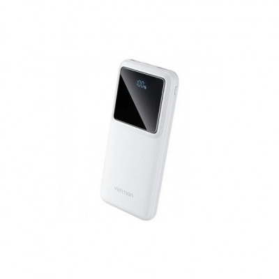Батарея універсальна Vention 10000mAh 22.5W 3A PD, QC/3.0, LED Display, White (FHKW0)