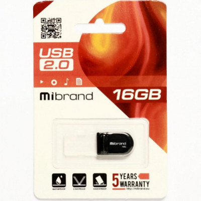 USB флеш накопичувач Mibrand 16GB Scorpio Black USB 2.0 (MI2.0/SC16M3B)