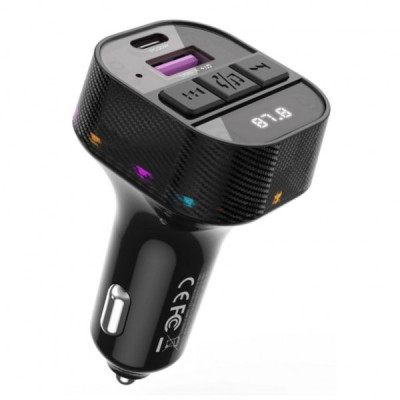 FM модулятор XO BCC17 Car Charger Smart Bluetooth Dual Port PD 30W Чорний (BCC17.black)