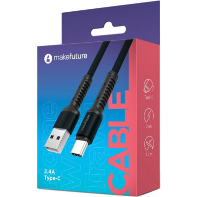 Дата кабель USB 2.0 AM to Type-C 1.0m MakeFuture (MCB-CD1GR)