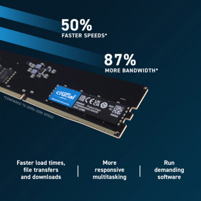 Модуль пам'яті для комп'ютера DDR5 8GB 4800 MHz Micron (CT8G48C40U5T)
