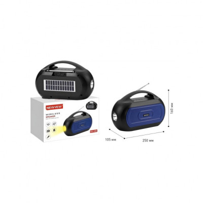 Акустична система NEWVEW NV-V50 Solar Panel/BT/USB/TF/FM/AUX Blue (NWVW-NV-V50-BL)