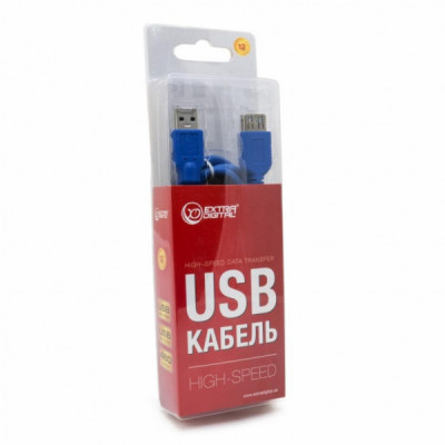 Дата кабель USB 3.0 AM-AF 1.5m 28 AWG, Super Speed Extradigital (KBU1632)