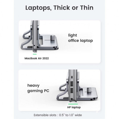 Підставка до ноутбука Ugreen LP258 Vertical Laptop Stand Silver (20471) Підставка до ноутбука Ugreen LP258 Vertical Laptop Stand Silver (20471)