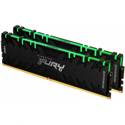 Модуль пам'яті для комп'ютера DDR4 16GB (2x8GB) 4000 MHz Renegade RGB Black Kingston Fury (ex.HyperX) (KF440C19RBAK2/16)