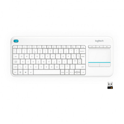 Клавіатура Logitech K400 Plus Touch Wireless UA White (920-007146)