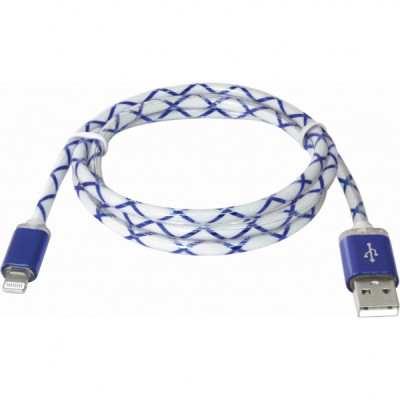 Дата кабель USB 2.0 AM to Lightning 1.0m ACH03-03LT BlueLED backlight Defender (87551)