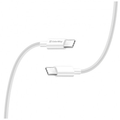 Дата кабель USB-C to USB-C 1.0m 5A 100W white ColorWay (CW-CBPDCC058-WT)