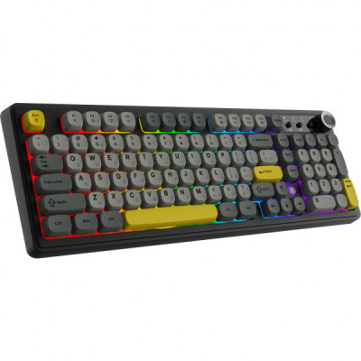 Клавіатура Ajazz AF98 Plus Wireless/Bluetooth/USB UA Black/Grey/Yellow (AF98-PLUS-BGY)