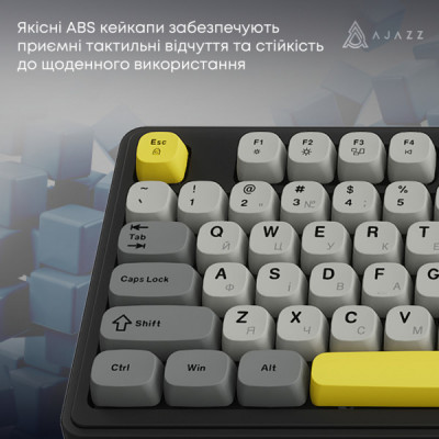 Клавіатура Ajazz AF98 Plus Wireless/Bluetooth/USB UA Black/Grey/Yellow (AF98-PLUS-BGY)