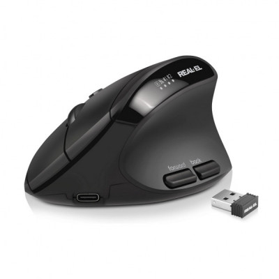 Мишка REAL-EL RM-490W Wireless/Bluetooth Black (EL123200058)