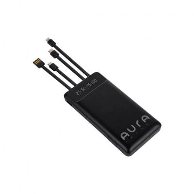 Батарея універсальна AURA NRG10 10000 mAh Black (PBANRG10B) Батарея універсальна AURA NRG10 10000 mAh Black (PBANRG10B)