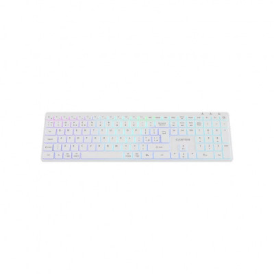 Клавіатура Canyon HKB-W11 Slim Dual Mode Wireless/Bluetooth RGB UA White (CNS-HBTK11W)