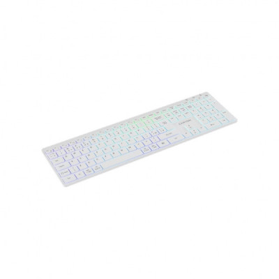 Клавіатура Canyon HKB-W11 Slim Dual Mode Wireless/Bluetooth RGB UA White (CNS-HBTK11W)