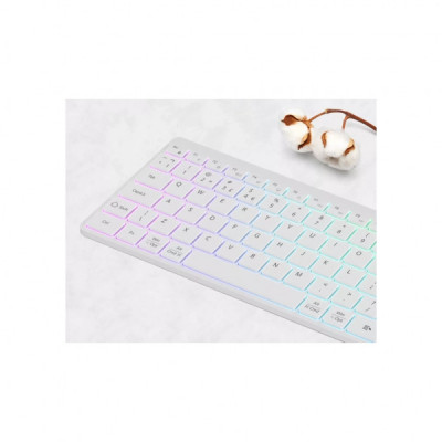 Клавіатура Canyon HKB-W11 Slim Dual Mode Wireless/Bluetooth RGB UA White (CNS-HBTK11W)