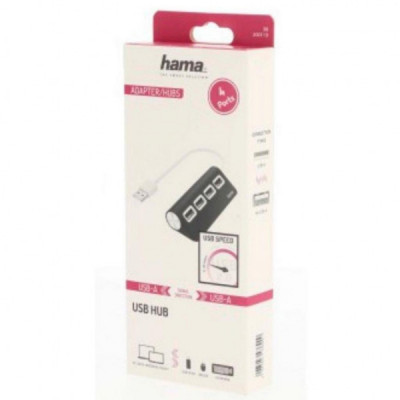 Концентратор Hama 4 Ports USB 2.0 Black/White (00200119)