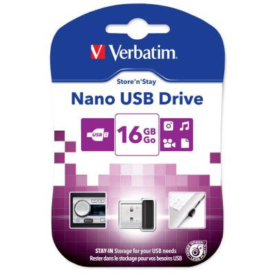 USB флеш накопичувач Verbatim 16GB Store 'n' Stay Nano Black USB 2.0 (97464)