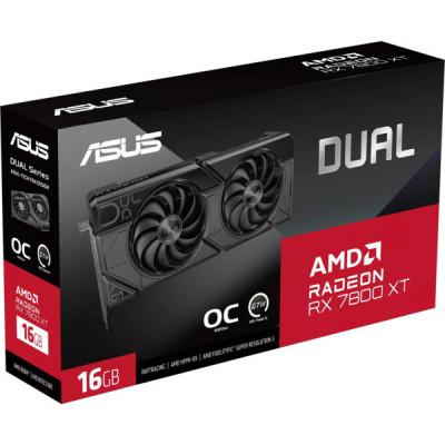 Відеокарта ASUS Radeon RX 7800 XT 16Gb DUAL OC (DUAL-RX7800XT-O16G)