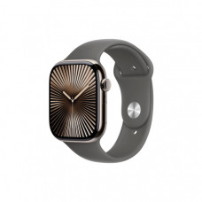 Смарт-годинник Apple Watch Series 10 GPS + Cellular 46mm Natural Titanium Case with Stone Grey Sport Band - S/M (MWY93QH/A)
