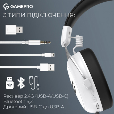 Навушники GamePro Asgard Skald 4-Mode White (HSW160W) Навушники GamePro Asgard Skald 4-Mode White (HSW160W)