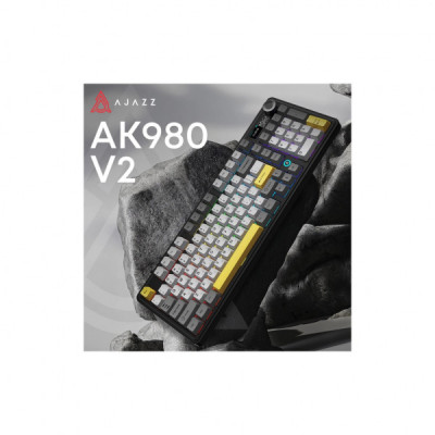 Клавіатура Ajazz AK980 V2 Maillard Switch Wireless/Bluetooth/USB UA Black/Grey/Yellow (AK980-V2-M-BGY) Клавіатура Ajazz AK980 V2 Maillard Switch Wireless/Bluetooth/USB UA Black/Grey/Yellow (AK980-V2-M-BGY)