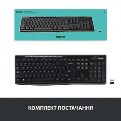 Клавіатура Logitech K270 Wireless UA Black (920-003738)